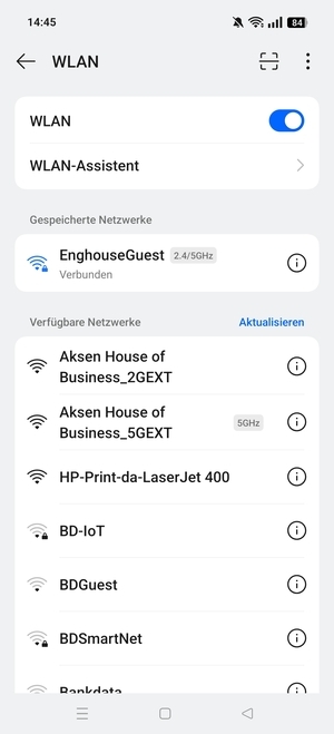 Sie sind nun mit dem WLAN-Netzwerk verbunden
