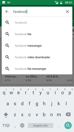 Enter the app name and select Search