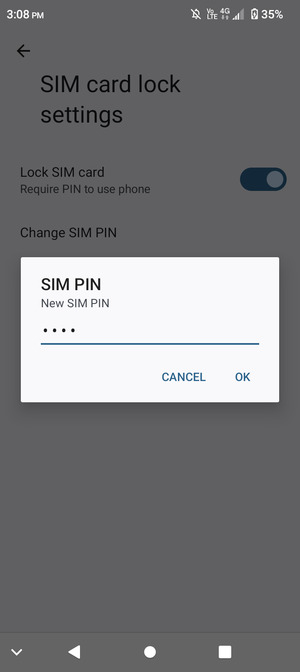 Enter your New SIM PIN and select OK