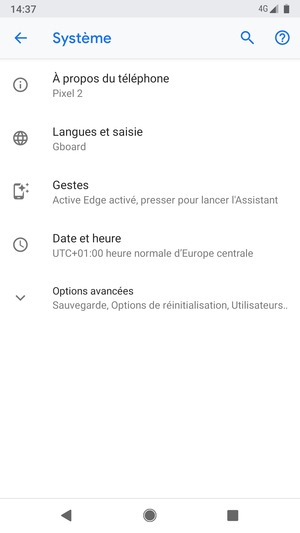 Sélectionnez Options avancées