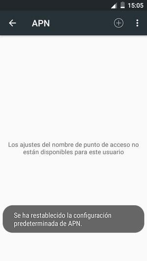 El teléfono se reiniciará con la configuración predeterminada de Internet y MMS