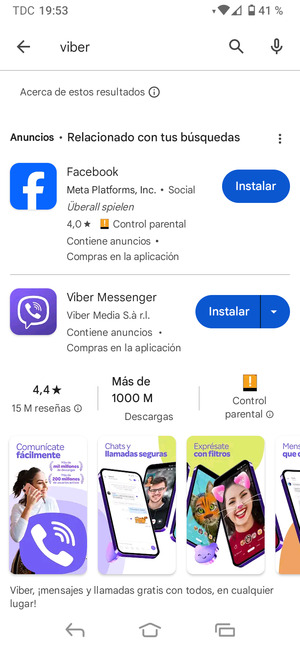 Seleccione la aplicación