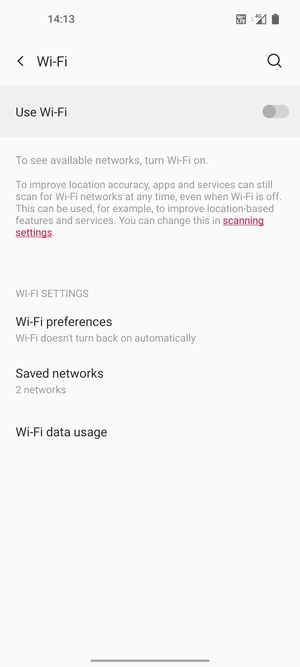 Turn on Use Wi-Fi
