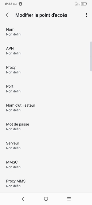 Saisissez les informations MMS