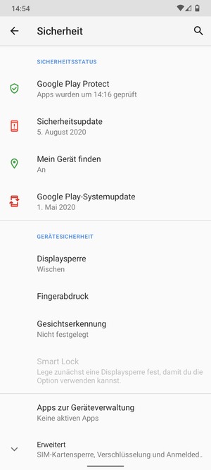Wählen Sie Displaysperre