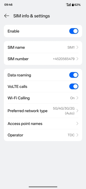 Turn Data roaming on or off