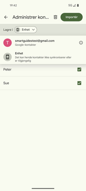 Velg din Google-konto