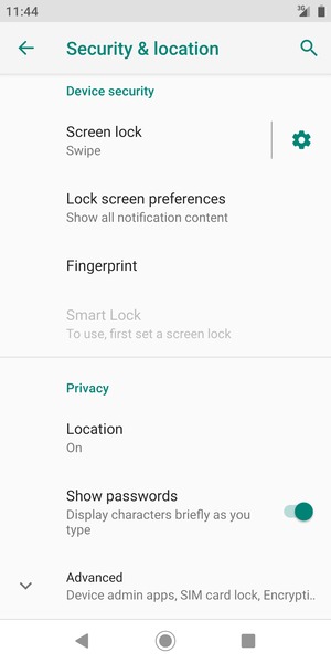 Scroll to and select Location