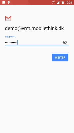 Geben Sie Ihre Passwort ein und wählen Sie WEITER