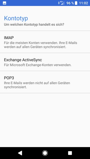 Wählen Sie IMAP oder POP3