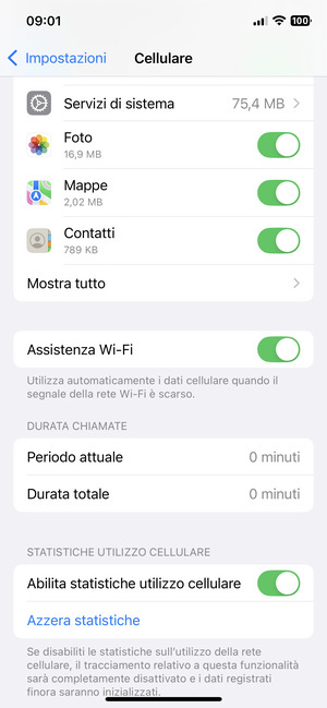 Scorri verso il basso e imposta Assistenza Wi-Fi su Off