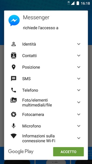 Seleziona ACCETTO