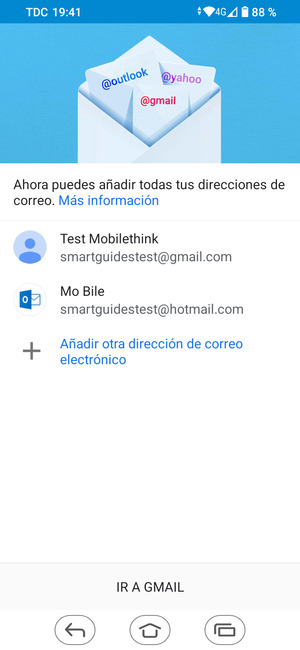 Seleccione IR A GMAIL