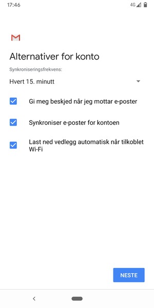 Velg NESTE