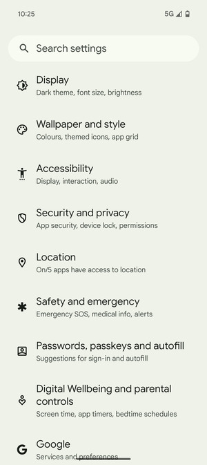Scroll to and select Location