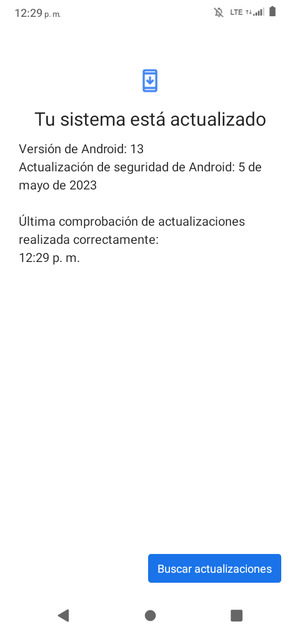 Si su teléfono está actualizado, verá la siguiente pantalla