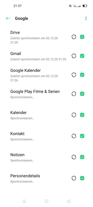 Ihre Kontakte von Google werden nun auf Ihr OPPO synchronisiert