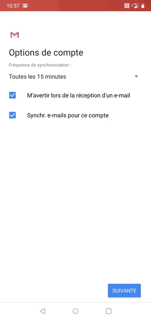 Sélectionnez SUIVANTE