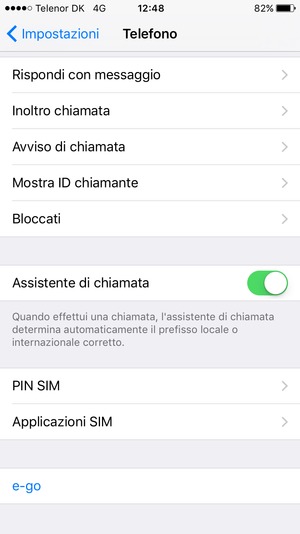 Seleziona PIN SIM