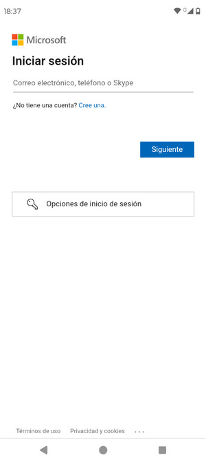 Introduzca su Dirección de correo electrónico y seleccione Siguiente