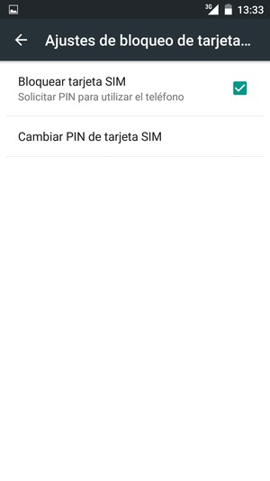 Seleccione Cambiar PIN de tarjeta SIM