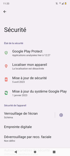 Votre téléphone est maintenant sécurisé par un écran de verrouillage