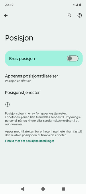 Slå av Bruk posisjon