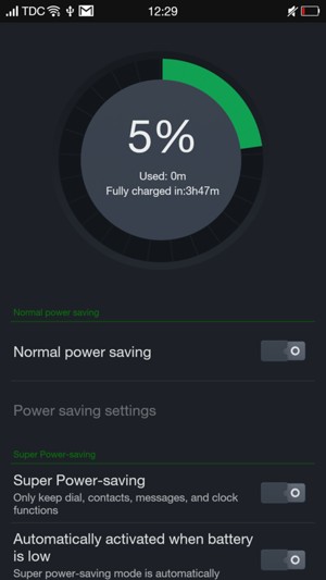 Turn Normal power saving on