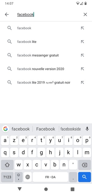 Saisissez le nom de l'appli et sélectionnez Recherher