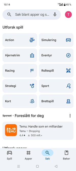 Velg søkefelt
