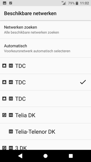 Selecteer een netwerkoperator uit de lijst
