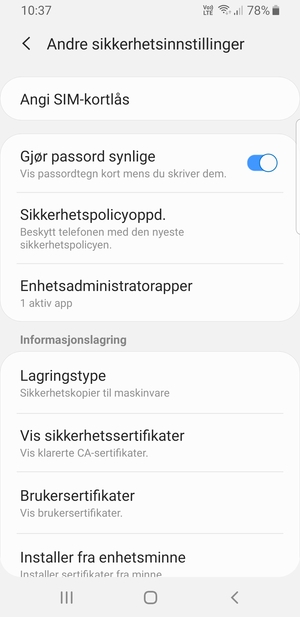 Velg Angi SIM-kortlås