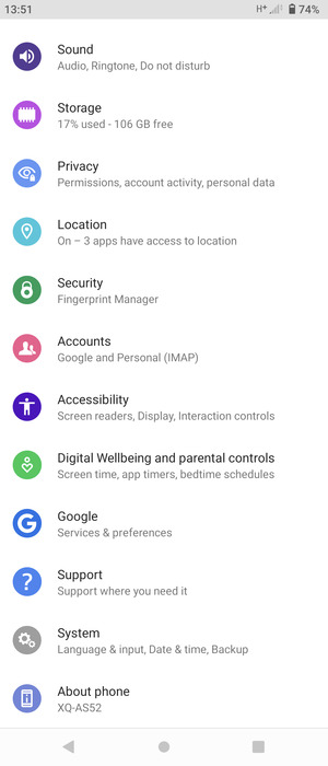 Scroll to and select System