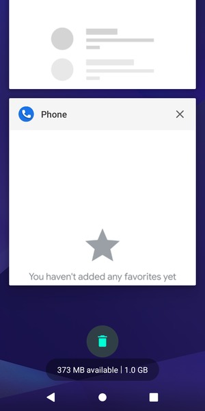 Select the Delete icon to close running apps