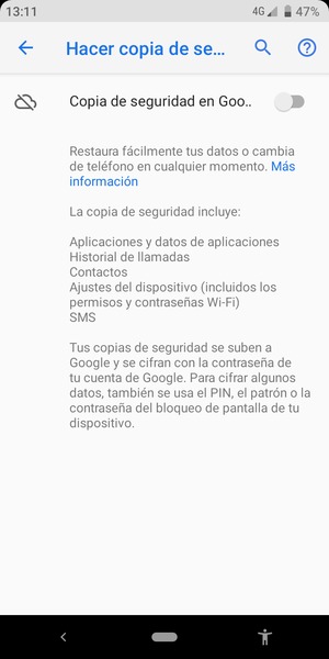 Active Copia de seguridad en Goo..