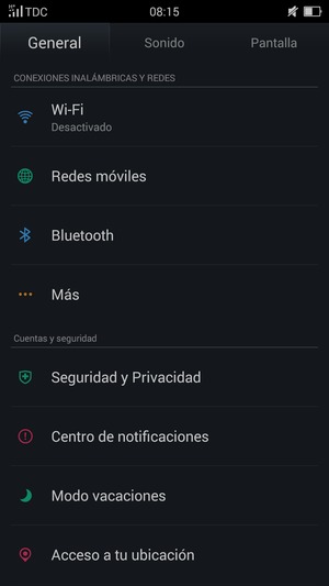 Seleccione Wi-Fi