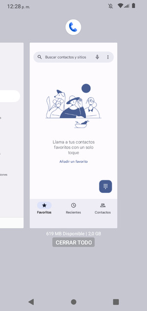 Seleccione  CERRAR TODO para cerrar todas las aplicaciones en ejecución