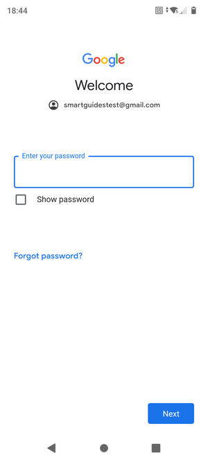 Enter your password and select Next