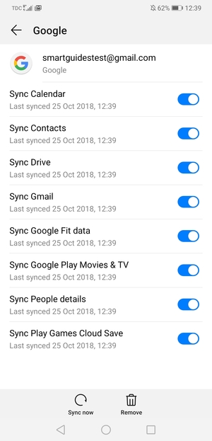 Select Sync now