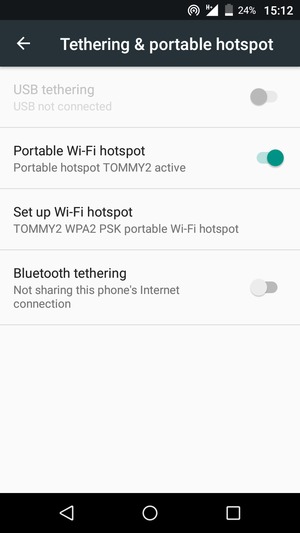 Your phone is now set up for use as a modem