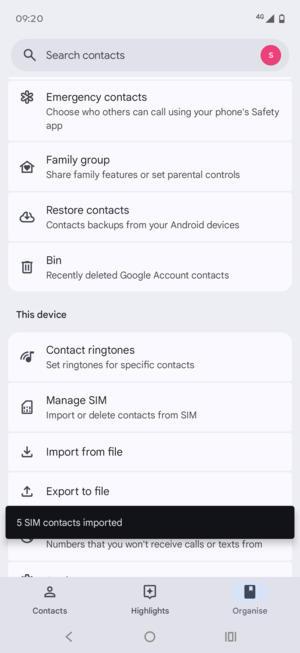 Your contacts will be saved to your Google account and saved to your phone the next time Google is synced.
