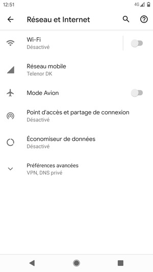 Sélectionnez Réseau mobile