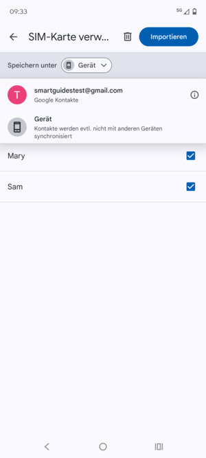 Wählen Sie Ihr Google Konto
