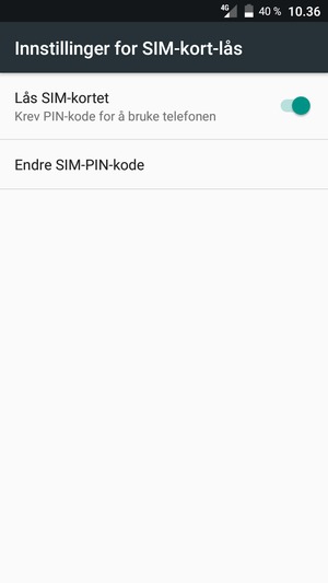 Velg Endre SIM-PIN-kode
