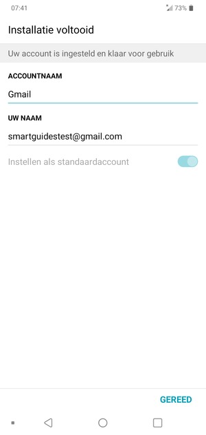 Geef uw account een naam en voer uw naam in. Selecteer GEREED