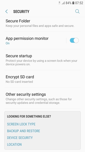 Scroll to and select Other security settings