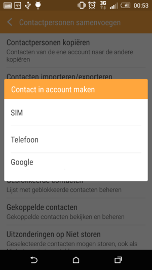 Selecteer Google