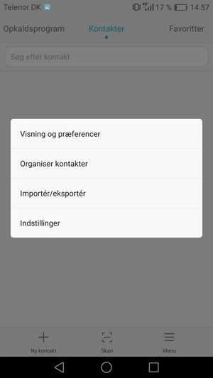 Vælg Importér/eksportér