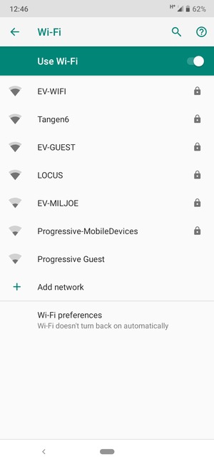Select the wireless network you want to connect to