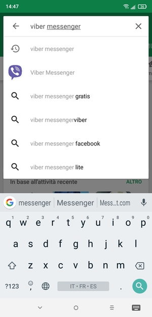 Inserisci il nome dell'app e seleziona Cerca